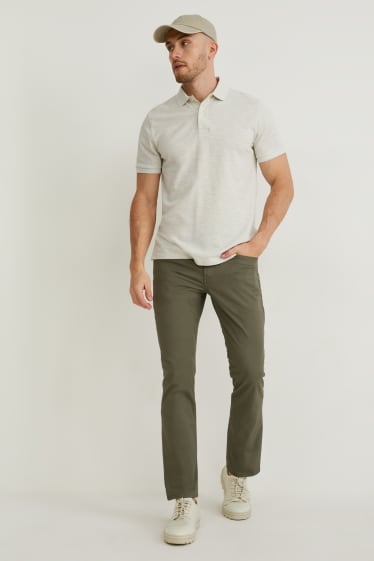 Pánské - Kalhoty - straight fit - LYCRA® - zelená