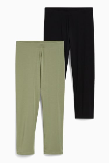 Women - Multipack of 2 - capri leggings - LYCRA® - green