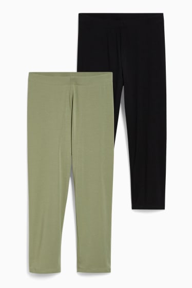 Donna - Confezione da 2 - leggings capri - LYCRA® - verde