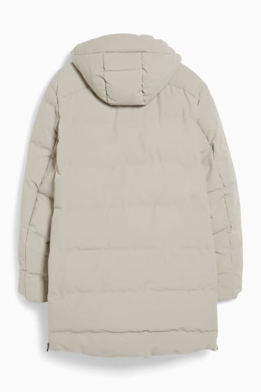 Men - Quilted jacket with hood - gray