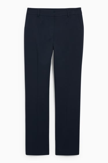 Dámské - Business kalhoty - mid waist - straight fit - tmavomodrá