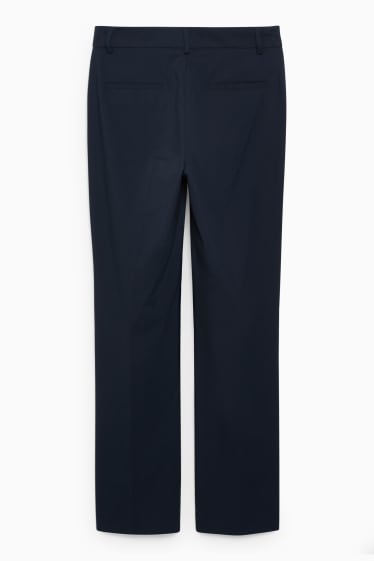 Dámské - Business kalhoty - mid waist - straight fit - tmavomodrá