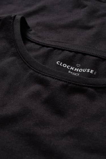 Adolescenți și tineri - CLOCKHOUSE - tricou cu mânecă lungă - negru