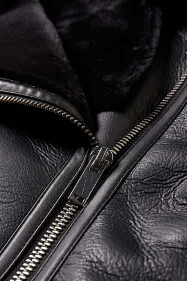 Dames - CLOCKHOUSE - bikerjack - imitatieleer - zwart