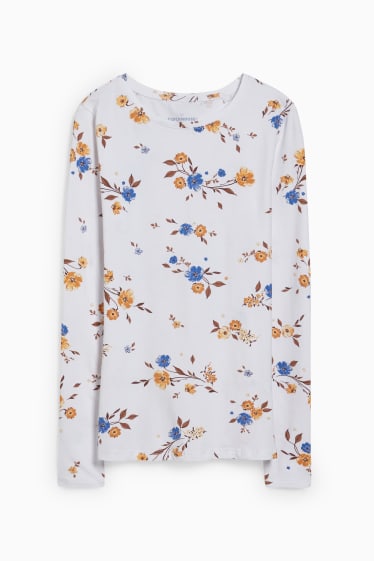 Teens & young adults - CLOCKHOUSE- long sleeve top - floral - white