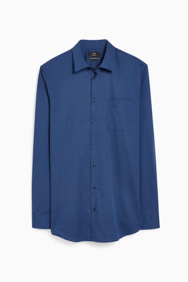 Herren - Businesshemd - Regular Fit - Kent - extra kurze Ärmel - dunkelblau