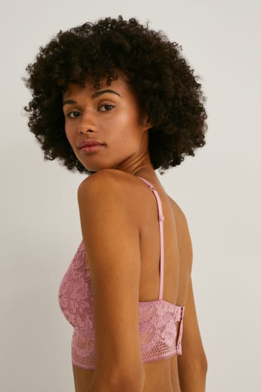 Damen - Bralette - wattiert - dunkelrosa