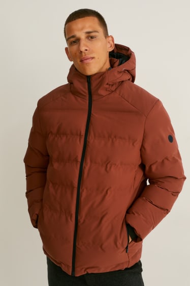 Herren - Funktionsjacke mit Kapuze - wasserabweisend - braun