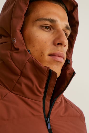 Men - Outdoor jacket with hood - idrorepellente - brown