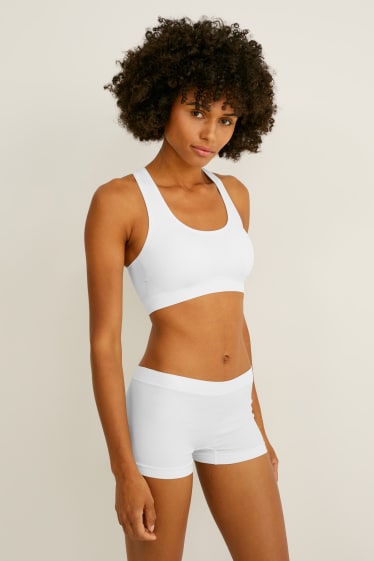 Women - Multipack of 7 - hipster shorts - seamless - white