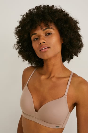Women - Non-wired bra - padded - nougat coloured