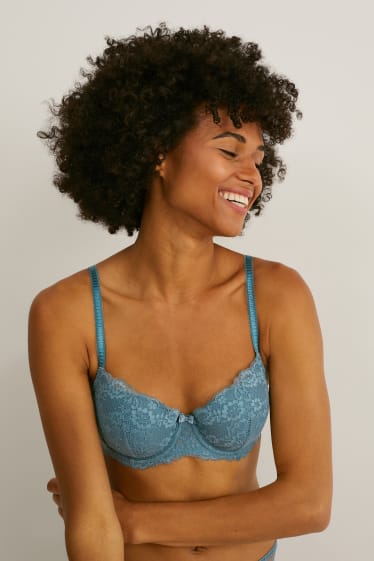 Women - Underwire bra - FULL COVERAGE - padded - dark green