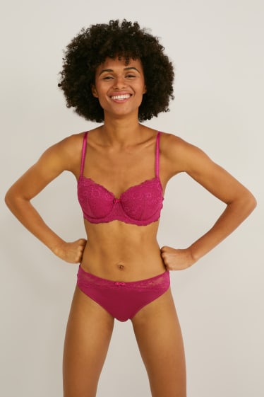 Donna - Confezione da 2 - slip - fucsia