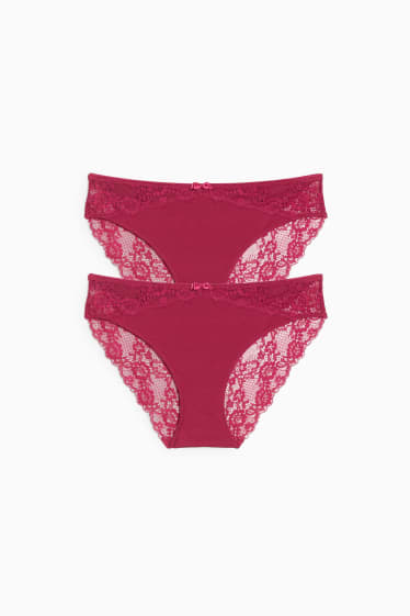 Donna - Confezione da 2 - slip - fucsia