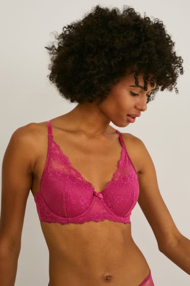 Femmes - Soutien-gorge à armature - DEMI - ampliforme - rose