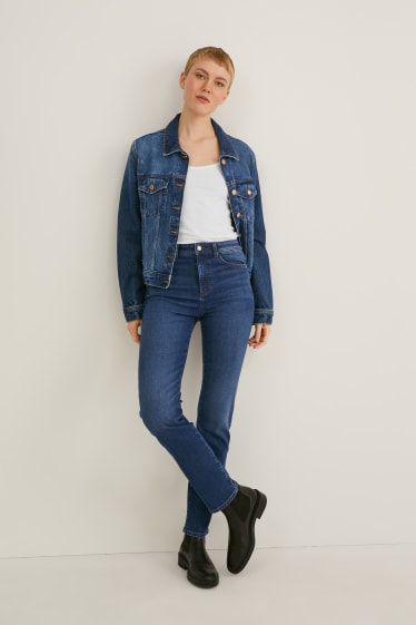 Kobiety - Straight jeans - wysoki stan - LYCRA® - dżins-niebieski