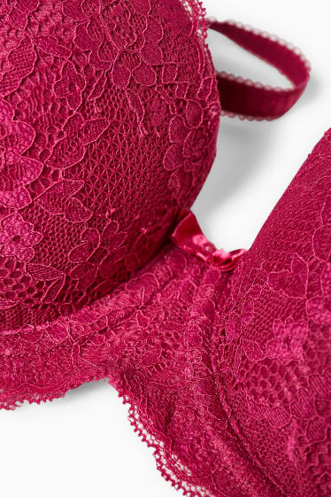 Donna - Reggiseno con ferretti - FULL COVERAGE - imbottito - fucsia