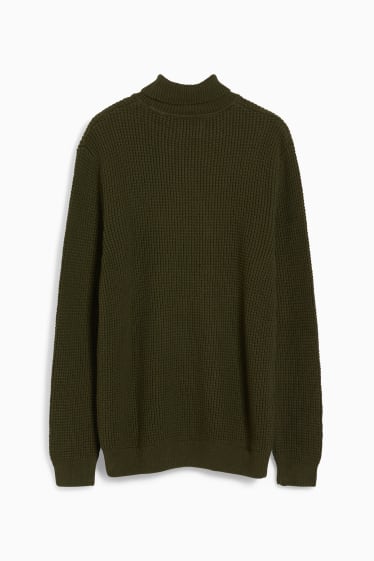 Men - Polo neck jumper - khaki