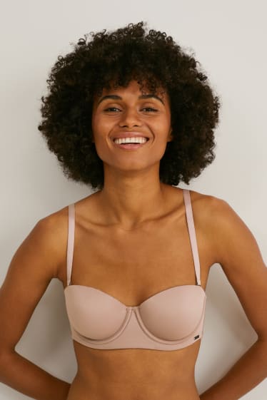 Women - Underwire bra - BALCONETTE - padded - nougat coloured