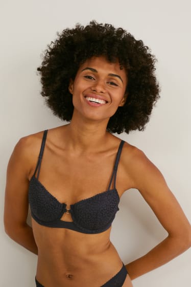 Femmes - Soutien-gorge à armature - DEMI - ampliforme - noir