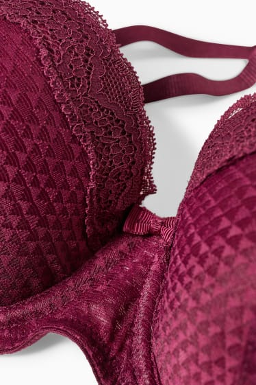 Women - Underwire bra - FULL COVERAGE - padded - bordeaux