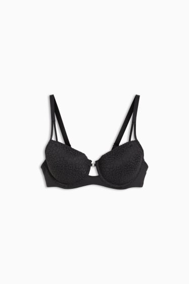 Women - Underwire bra - DEMI - padded - black