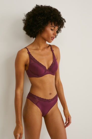 Femmes - Lot de 2 - strings - LYCRA® - violet