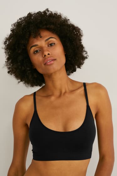 Femmes - Brassière - rembourrée - sans coutures - LYCRA® - noir