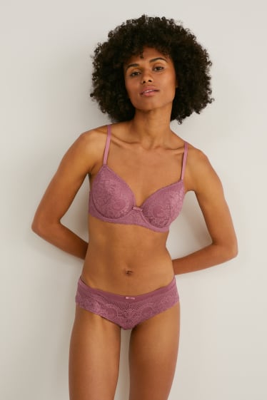Women - Multipack of 2 - hipsters - LYCRA® - dark rose