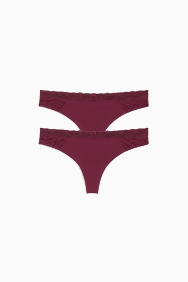 Femei - Multipack 2 buc. - chiloți tanga - LYCRA® - mov