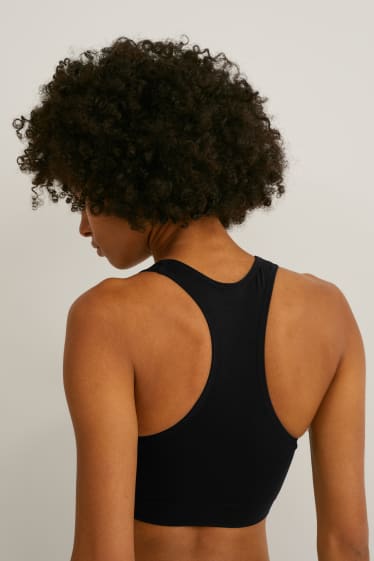 Dona - Bustier - enconxat - sense costures - LYCRA® - negre