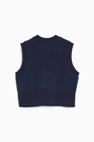 Damen - Crop Pullunder - dunkelblau