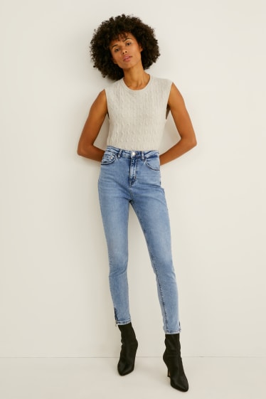 Dames - Skinny jeans - high waist  - jeansblauw