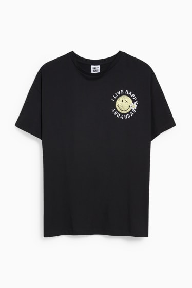 Dámské - CLOCKHOUSE - tričko - SmileyWorld® - černá
