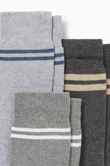 Hommes - Lot de 3 paires - chaussettes - LYCRA® - gris chiné