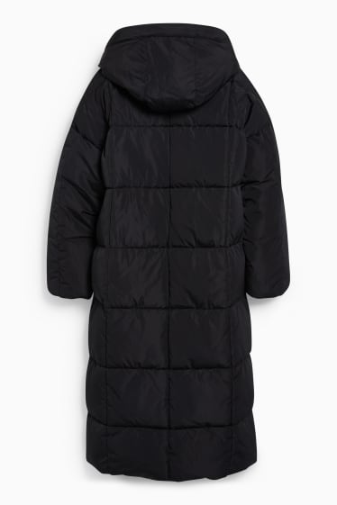Dámské - CLOCKHOUSE - prošívaný kabát s kapucí - černá