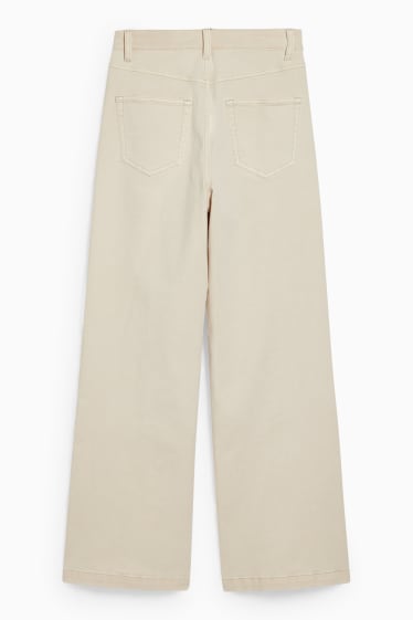 Femmes - CLOCKHOUSE - jean à jambes évasées - high waist - blanc crème