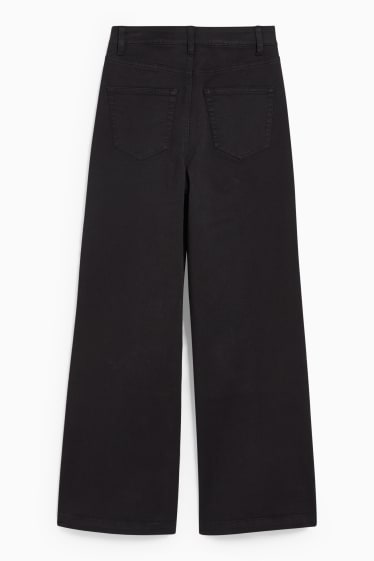 Dames - CLOCKHOUSE - wide leg jeans - high waist - zwart