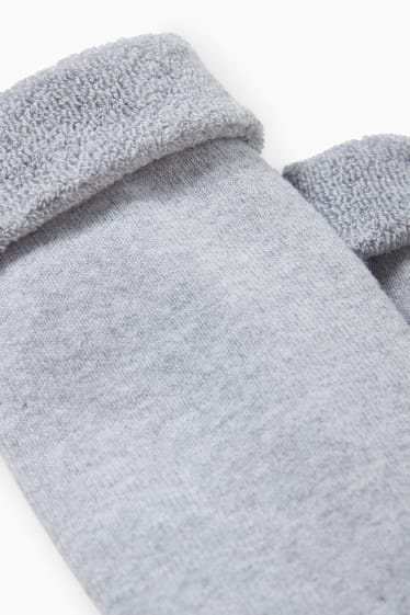 Donna - Confezione da 2 - calzini antiscivolo - grigio melange