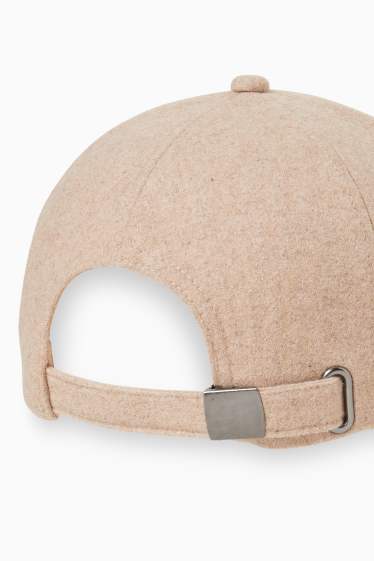 Men - Cap - wool blend - beige-melange