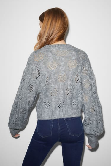 Teens & young adults - CLOCKHOUSE - jumper - cable knit pattern - light gray-melange