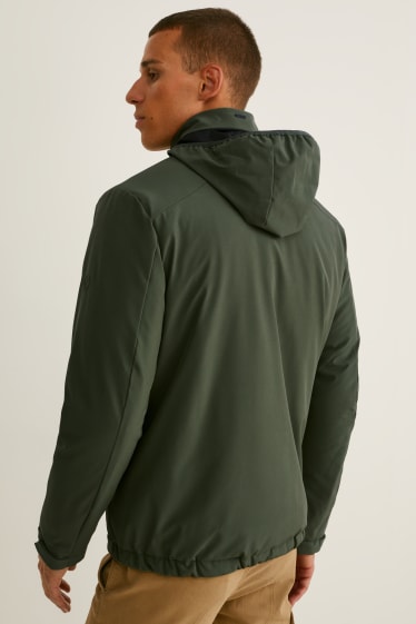 Mężczyźni - Funkcyjna kurtka z kapturem - nieprzemakalna - zielony