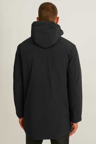 Heren - Sportparka met capuchon - zwart