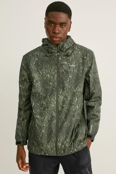 Home - Jaqueta tècnica amb caputxa - estampada - verd jaspiat