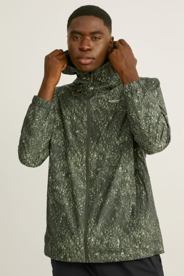 Hombre - Chaqueta funcional con capucha - estampada - verde jaspeado