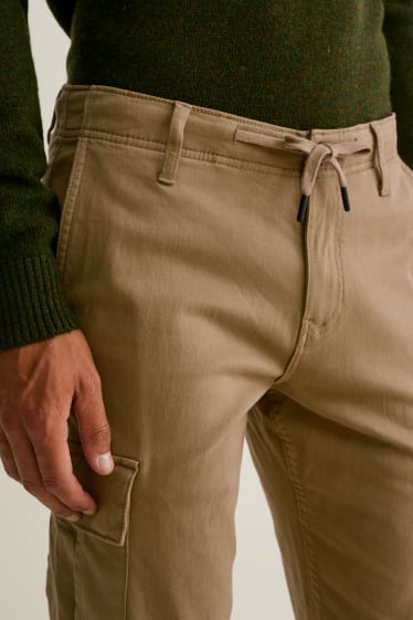 Hommes - Pantalon cargo - tapered fit - Flex - LYCRA® - marron clair