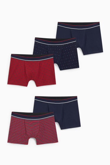 Uomo - Confezione da 5 - boxer aderenti - LYCRA® - bordeaux