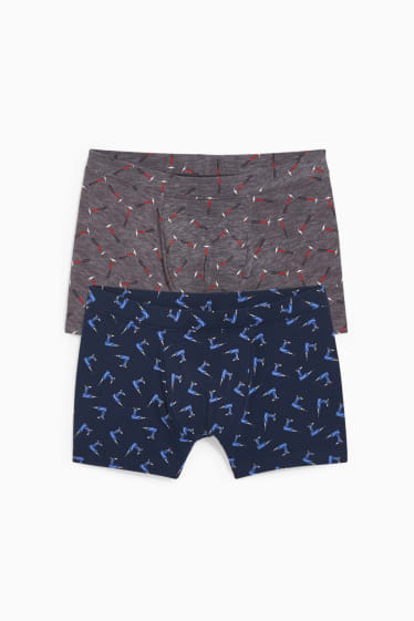Men - Multipack of 2 - trunks - LYCRA® - dark blue / gray