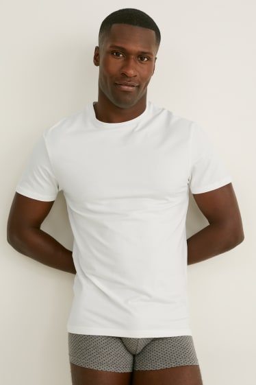 Hommes - Lot de 2 - T-shirts - Flex - LYCRA® - blanc