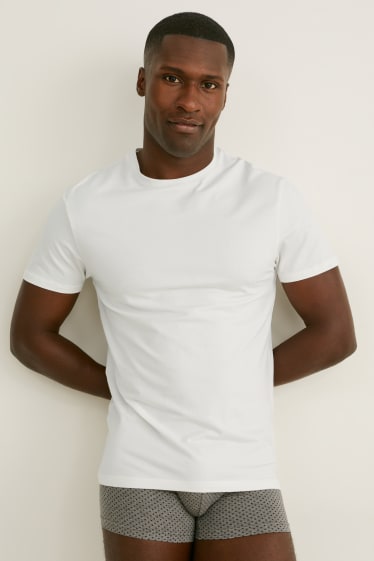 Heren - Set van 2 - T-shirt - Flex - LYCRA® - wit